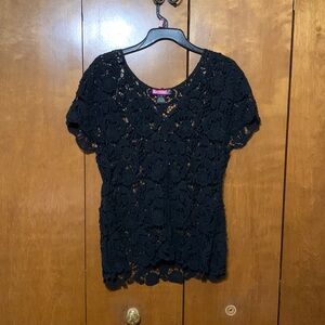 SAY WHAT? - Black Lace Cover Up